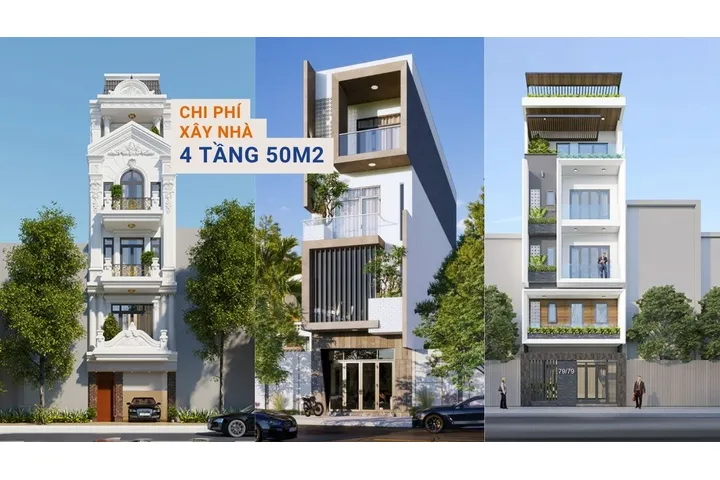 Chi phí xây nhà 4 tầng 50m2 là bao nhiêu?