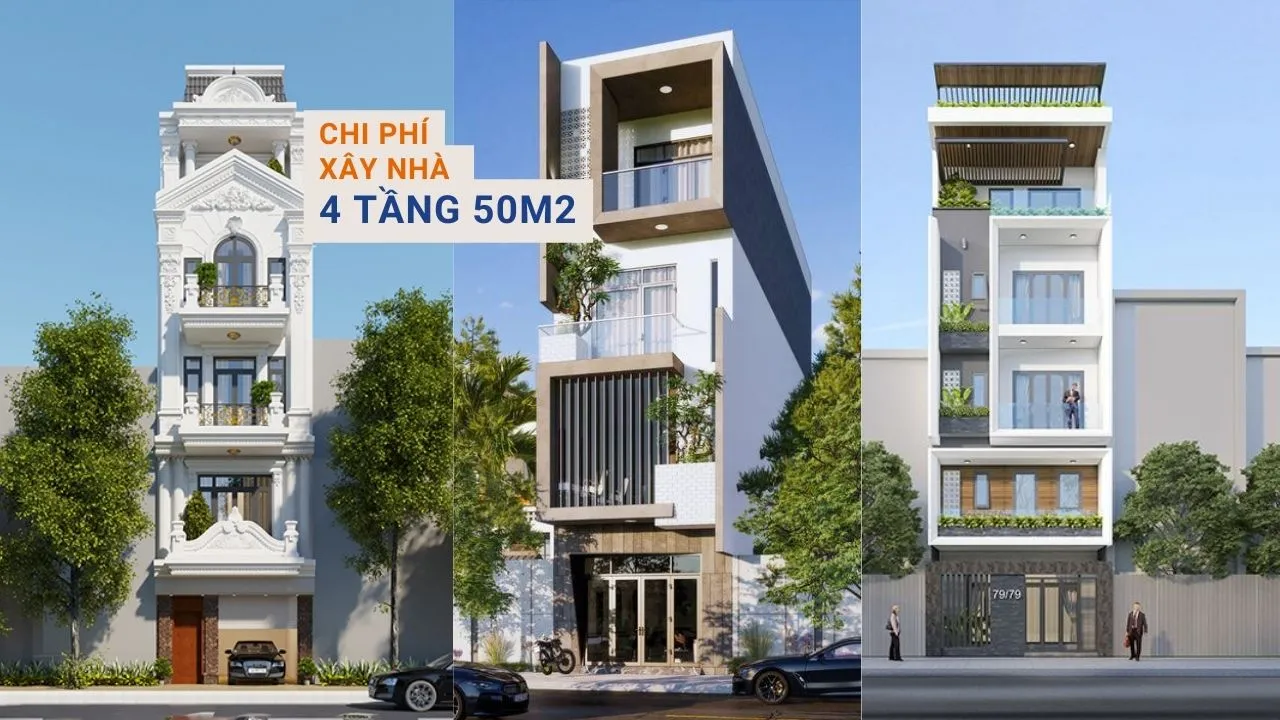 Chi phí xây nhà 4 tầng 50m2 là bao nhiêu?