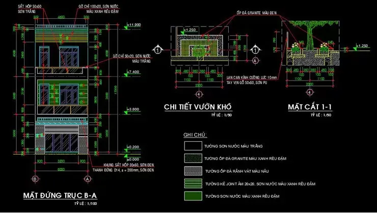 Chi tiết bản vẽ kết cấu nhà 3 tầng full (kết cấu và kiến trúc)