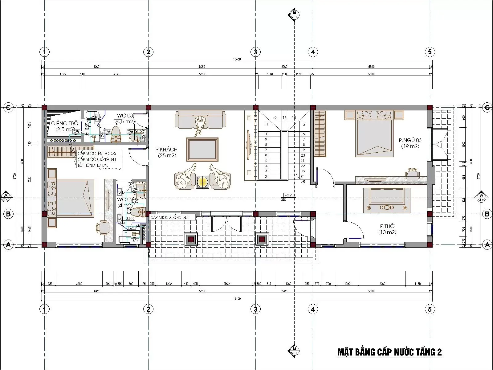 Chia sẻ toàn bộ bản vẽ nhà 2 tầng (mặt cắt, kết cấu, cad 2D, 3D)