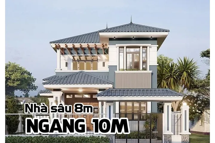 Điểm danh 7 mẫu thiết kế nhà ngang 10m sâu 8m yêu thích nhất