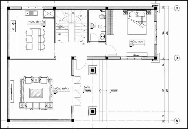 Gợi ý 15 mẫu thiết kế nhà 80m2 3 phòng ngủ đa công năng tiện ích