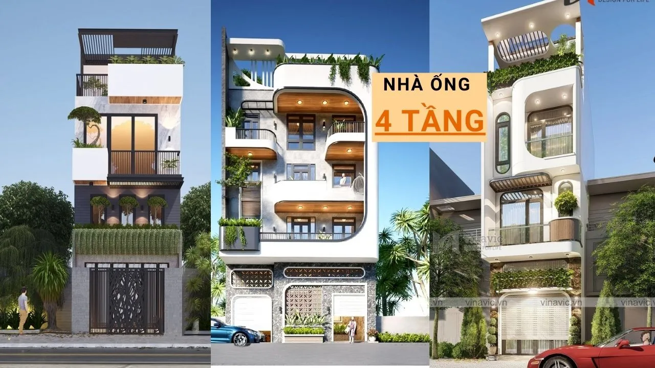 Hơn 50 mẫu nhà ống 4 tầng đẹp hiện đại dẫn đầu hiện nay