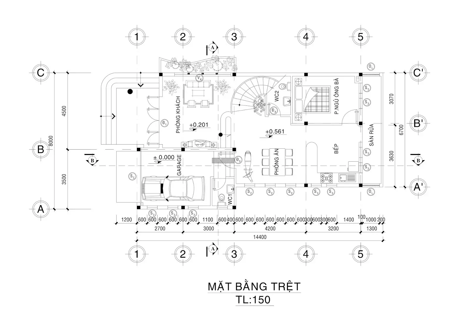 Kinh nghiệm xây dựng mẫu nhà vuông 1 tầng 80m2 (kèm bản vẽ mặt bằng)