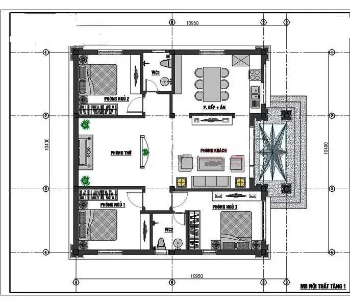 Kinh nghiệm xây dựng mẫu nhà vuông 1 tầng 80m2 (kèm bản vẽ mặt bằng)