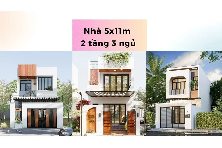 Kinh nghiệm xây nhà 5x11m 2 tầng 3 phòng ngủ tiết kiệm chi phí