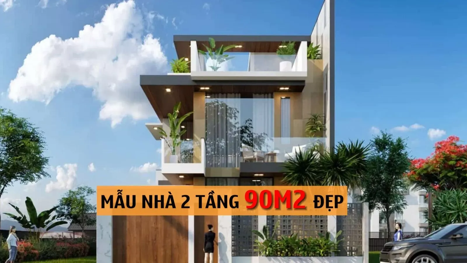 Mẫu nhà 2 tầng 90m2 đẹp với chi phí xây khiến bao người ngỡ ngàng