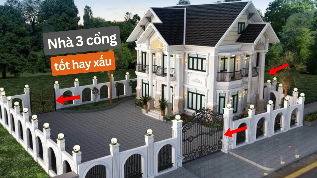 Nhà có 3 cổng tốt hay xấu? Cách bố trí 3 cổng vào nhà theo phong thủy