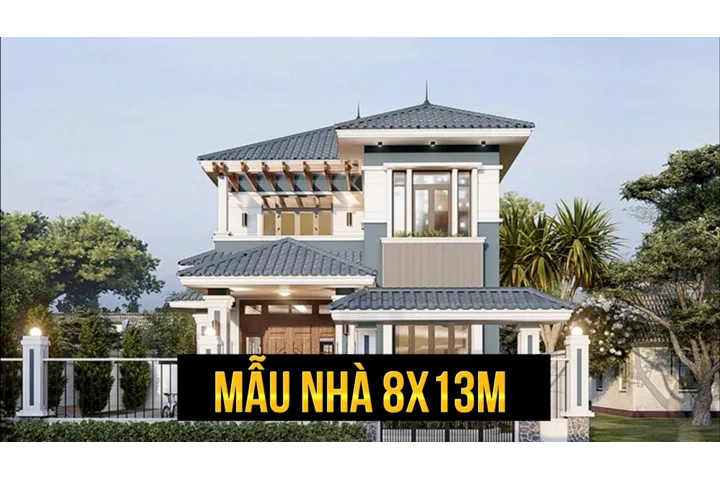 Những mẫu nhà 8x13m đẹp ngất ngây (kèm bản vẽ chi tiết)