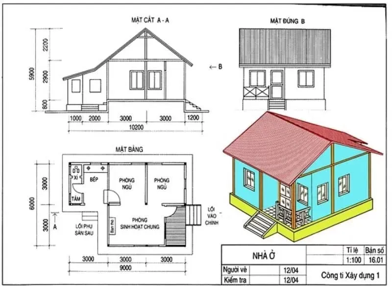 Những mẫu nhà 8x13m đẹp ngất ngây (kèm bản vẽ chi tiết)