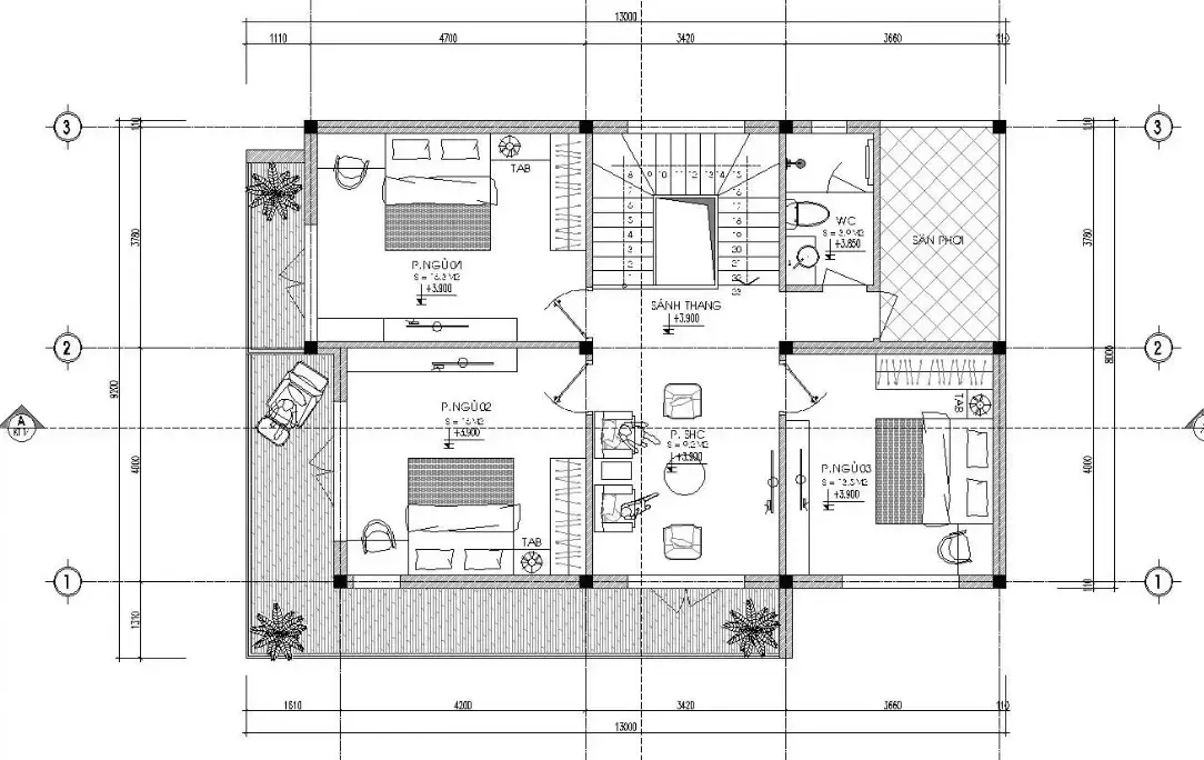 Những mẫu nhà 8x13m đẹp ngất ngây (kèm bản vẽ chi tiết)