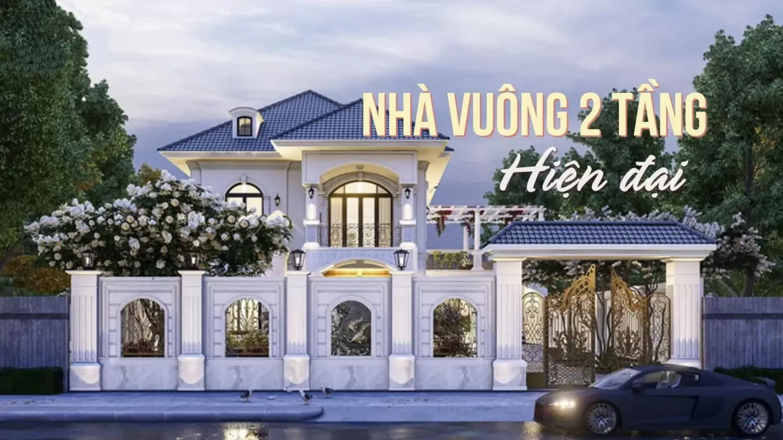 Những mẫu nhà vuông 2 tầng hiện đại không thể rời mắt