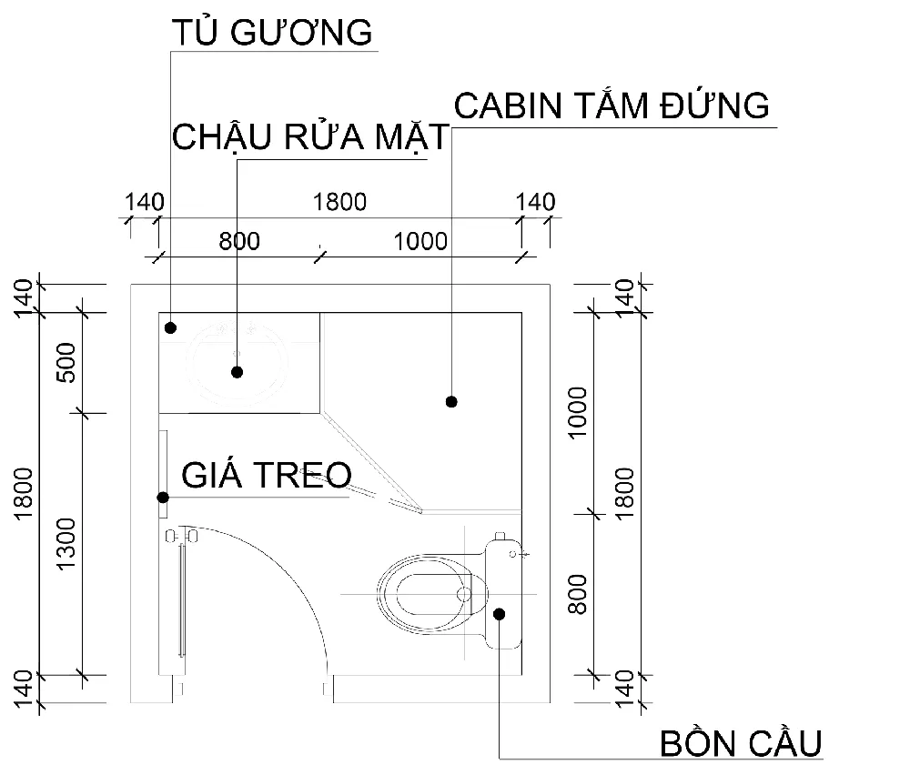 Những nguyên tắc bố trí nhà vệ sinh bạn cần biết khi xây nhà