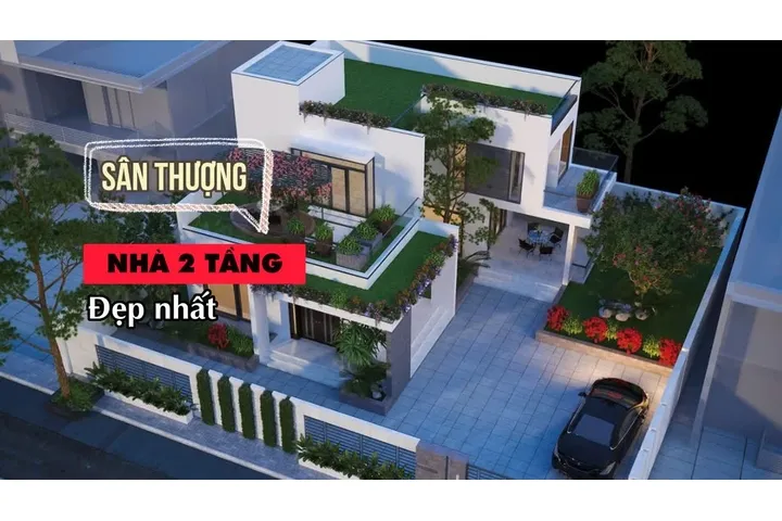 Nổi bật với 23 mẫu nhà 2 tầng có sân thượng đẹp nhất hiện nay