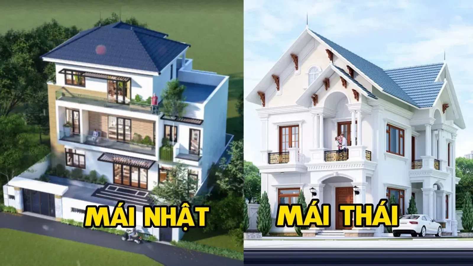 Phân biệt nhà mái thái và mái nhật giống và khác nhau như nào?