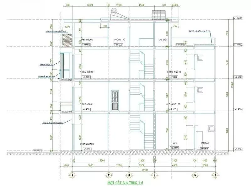 Quy định xây nhà 4 tầng cao bao nhiêu?