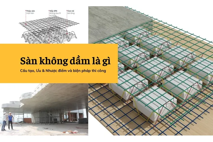 Sàn không dầm là gì? Cấu tạo, Ưu & Nhược điểm và biên pháp thi công