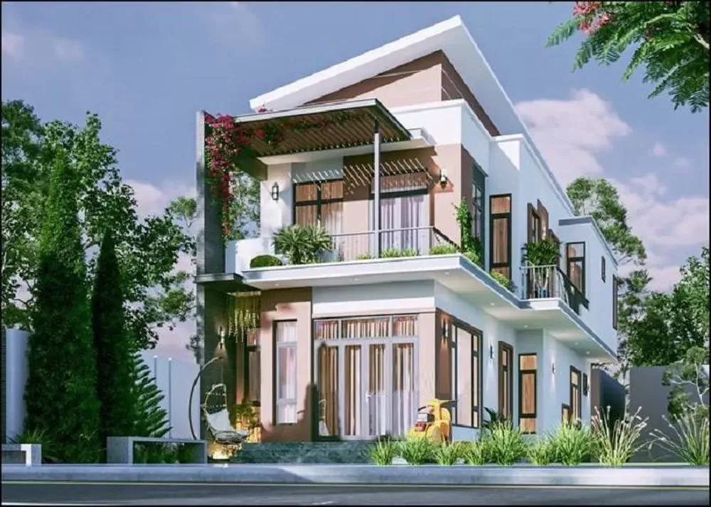 Tham khảo 10+ mẫu nhà 2 tầng 4 phòng ngủ 120m2 hiện đại nhất