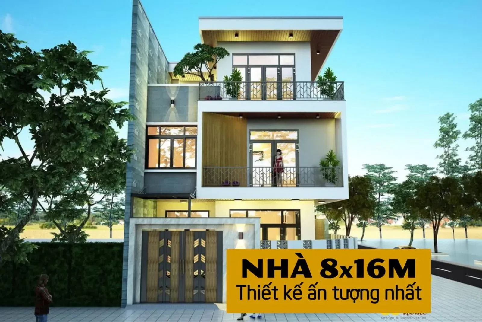 Tham khảo ngay 23 mẫu nhà 8x16m đẹp thiết kế ấn tượng 2024