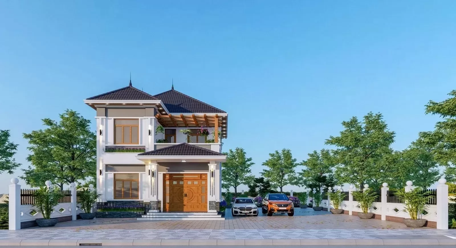 Thiết kế nhà vuông 8x9m 2 tầng với chi phí hợp lý và tiết kiệm