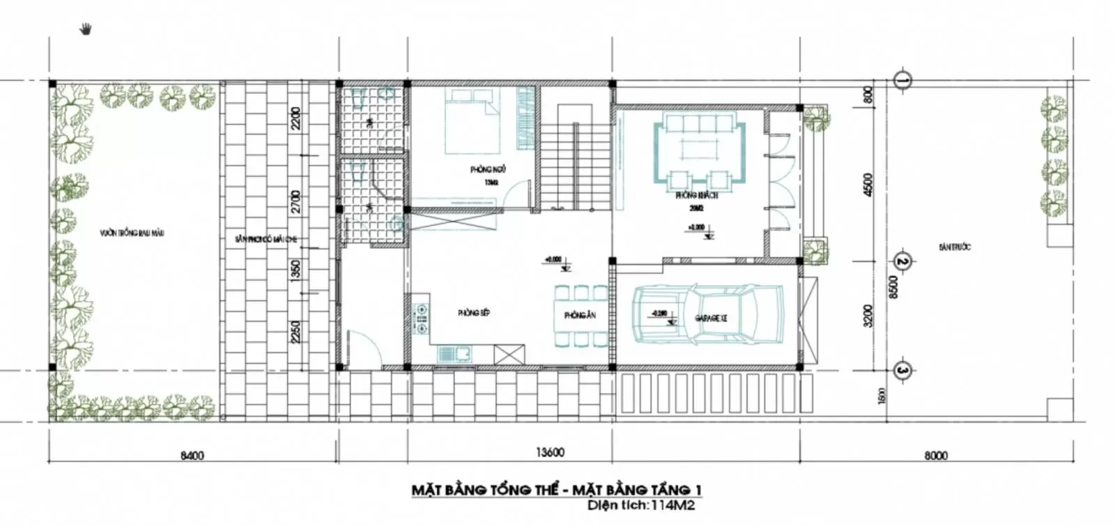 Tìm hiểu mặt bằng kiến trúc nhà phố 2 tầng mái thái