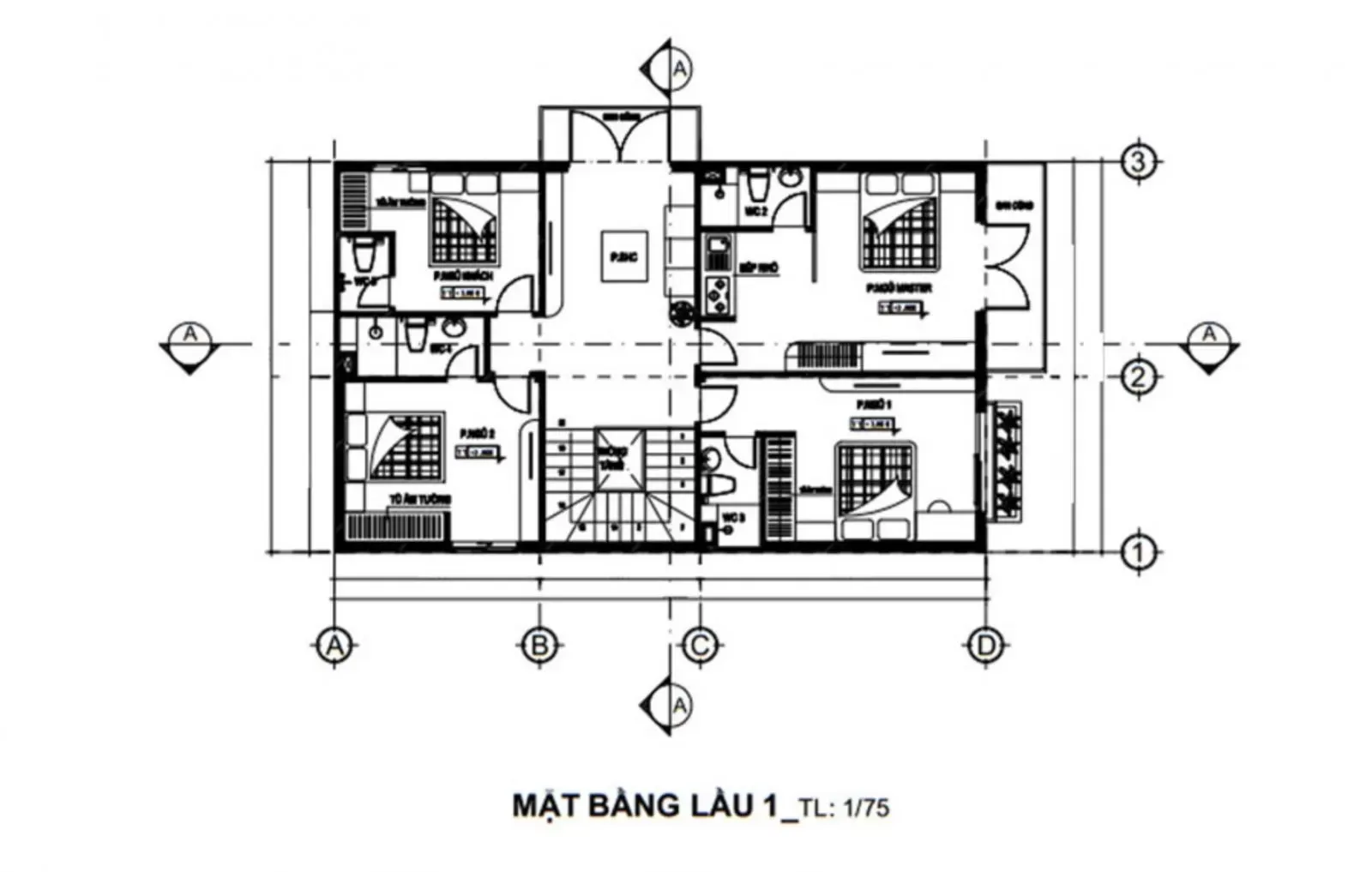 Tìm hiểu mặt bằng kiến trúc nhà phố 2 tầng mái thái