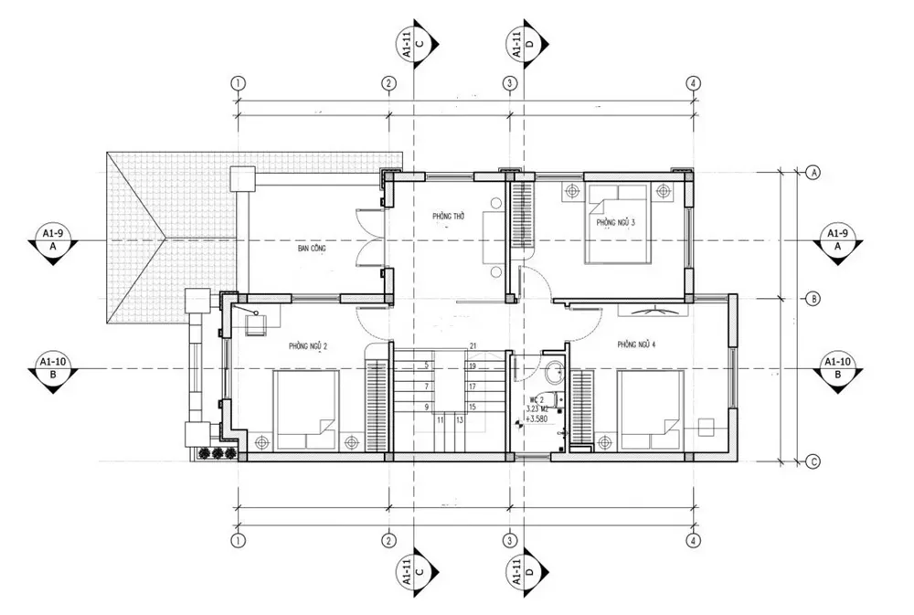 Tổng hợp các bản vẽ nhà 2 tầng 8x12m được sử dụng nhiều nhất