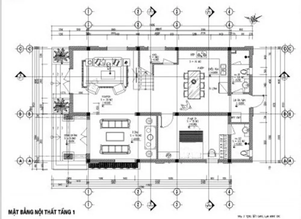 Tổng hợp các bản vẽ nhà 2 tầng 8x12m được sử dụng nhiều nhất