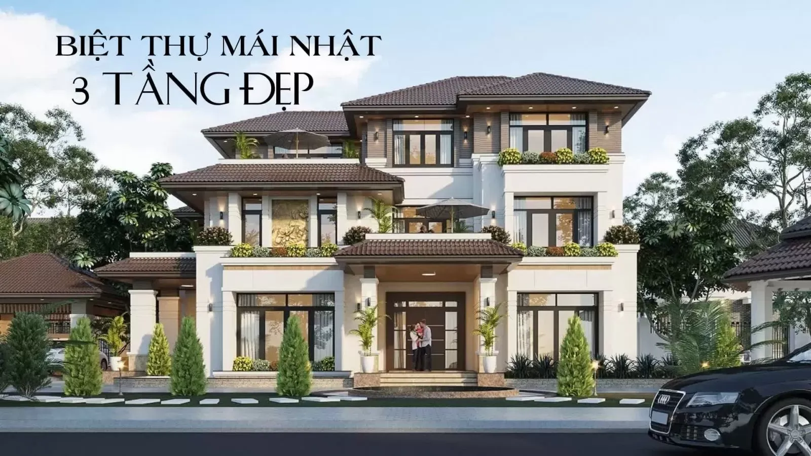 Tổng hợp các mẫu nhà biệt thự mái nhật 3 tầng đáng xây nhất