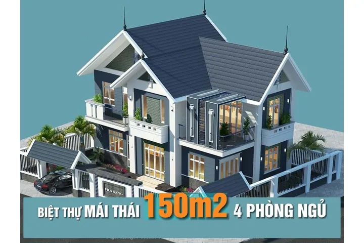 Tổng hợp mẫu nhà mái thái 150m2 4 phòng ngủ đẹp nhất