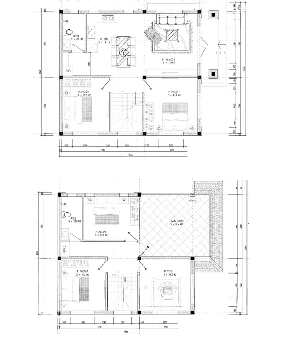 Top 11 bản vẽ thiết kế nhà 2 tầng 8x10m với kiến trúc đẹp và hót nhất