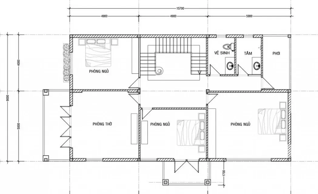 Top 11 bản vẽ thiết kế nhà vuông 2 tầng 8×10 được sử dụng nhiều nhất