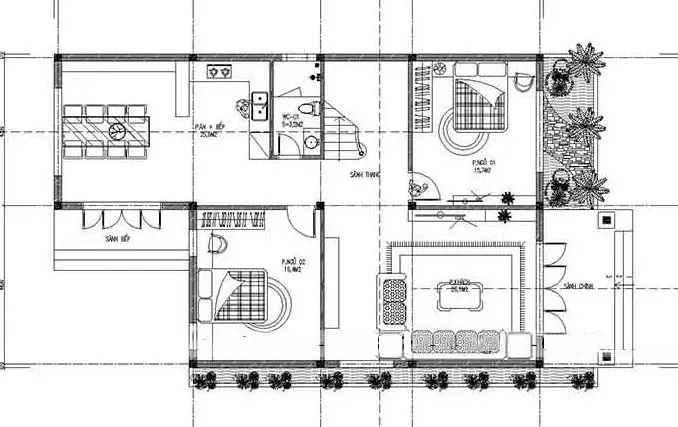 Top 11 bản vẽ thiết kế nhà vuông 2 tầng 8×10 được sử dụng nhiều nhất