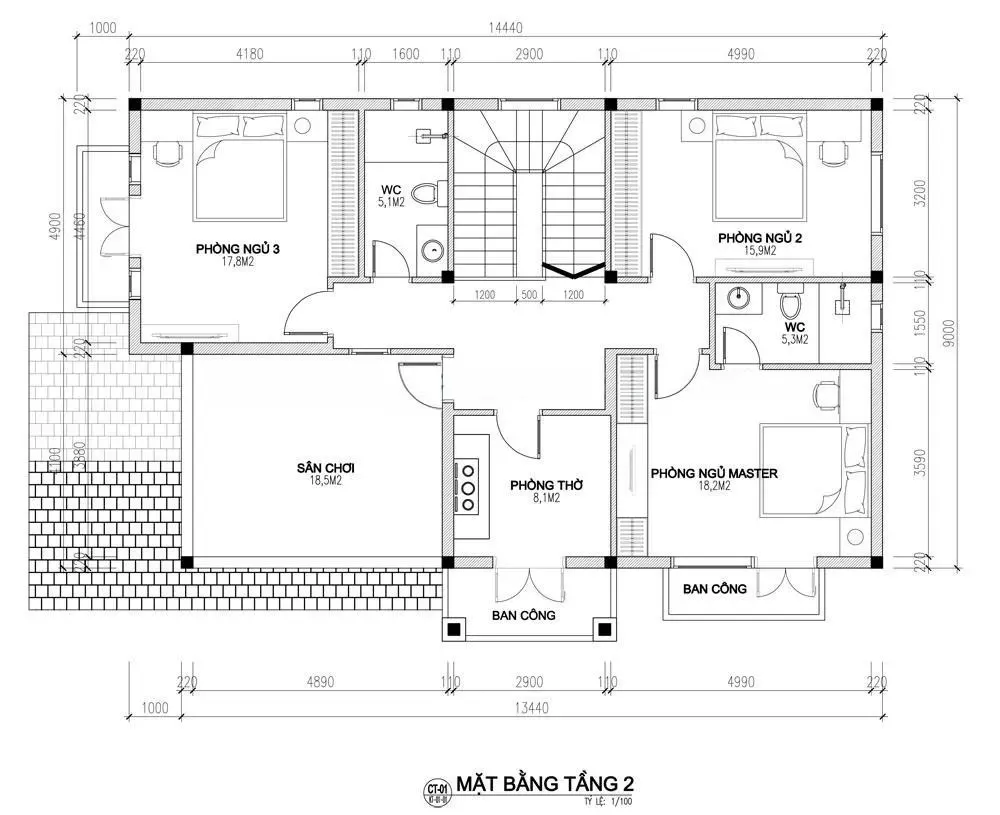 Top 11 bản vẽ thiết kế nhà vuông 2 tầng 8×10 được sử dụng nhiều nhất