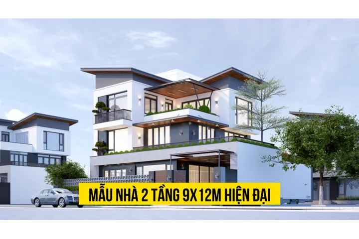 Top 11 mẫu nhà 2 tầng 9x12m hiện đại đẹp đáng để xây năm 2024