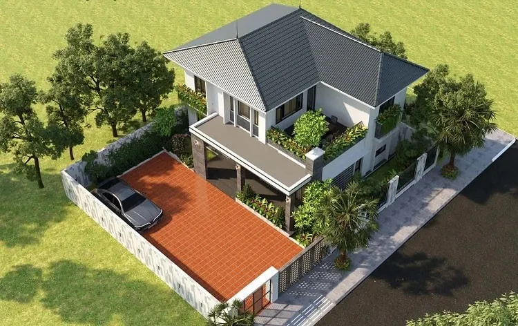 Top 27 mẫu thiết kế nhà 2 tầng 4 phòng ngủ 100m2 1 phòng thờ đẹp