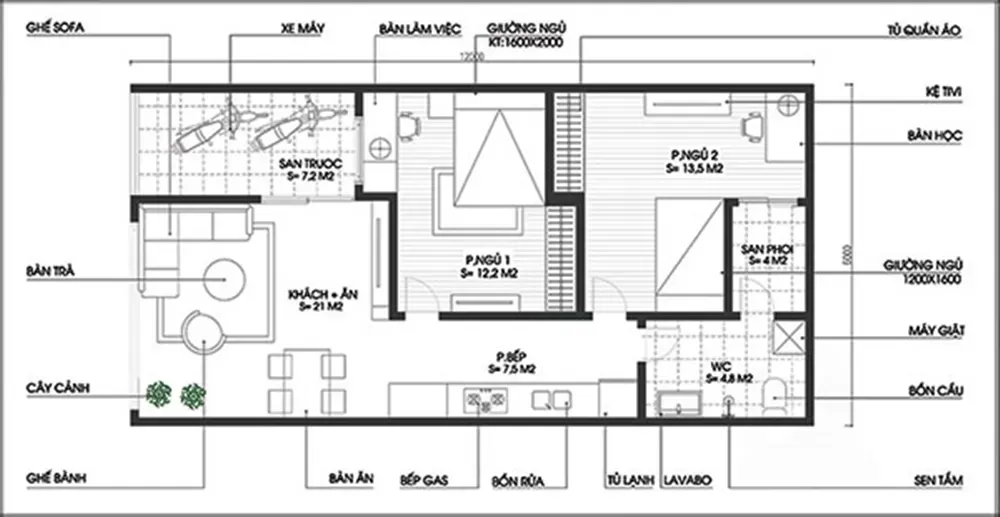 Top 33 mẫu nhà 7x12m 1 tầng đẹp kèm chi tiết bản vẽ thông dụng nhất