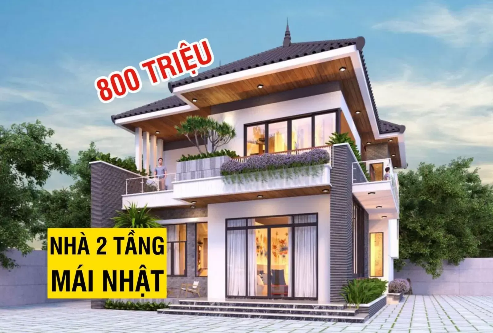 Top 55 mẫu nhà 2 tầng mái nhật 800 triệu rẻ và đẹp nhất