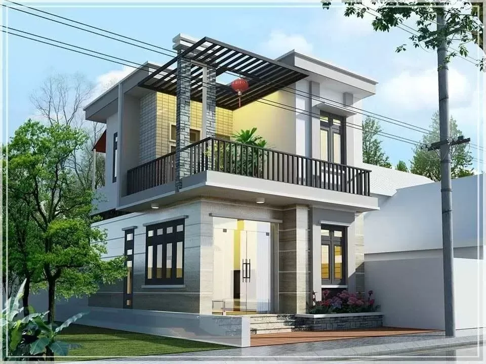 Top 55+ mẫu nhà vuông 2 tầng 80m2 đẹp hiện đại, sang trọng