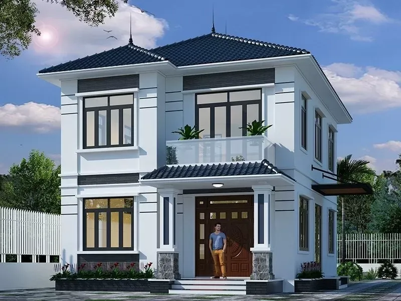 Top 55+ mẫu nhà vuông 2 tầng 80m2 đẹp hiện đại, sang trọng