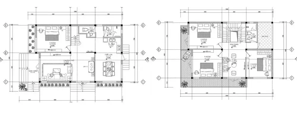 Top bản vẽ thiết kế nhà 2 tầng 100m2 được sử dụng nhiều nhất