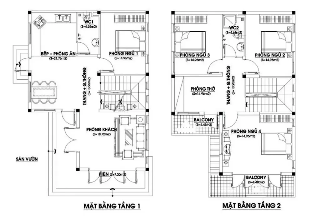 Top bản vẽ thiết kế nhà 2 tầng 100m2 được sử dụng nhiều nhất