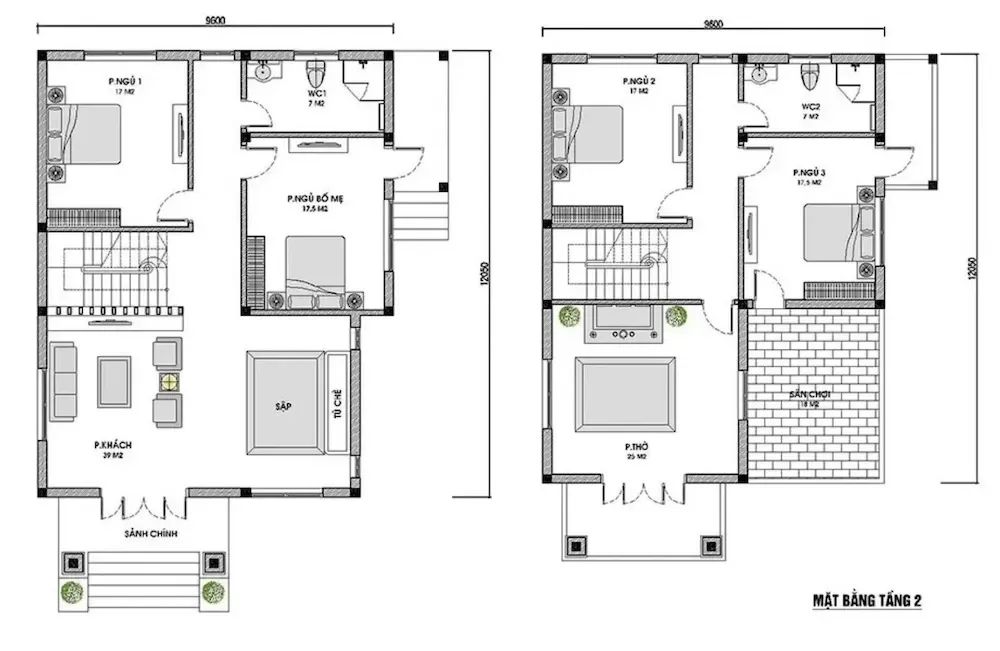 Top bản vẽ thiết kế nhà 2 tầng 100m2 được sử dụng nhiều nhất