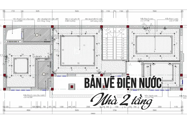 Trọn bộ bản vẽ điện nước nhà 2 tầng & sơ đồ chi tiết