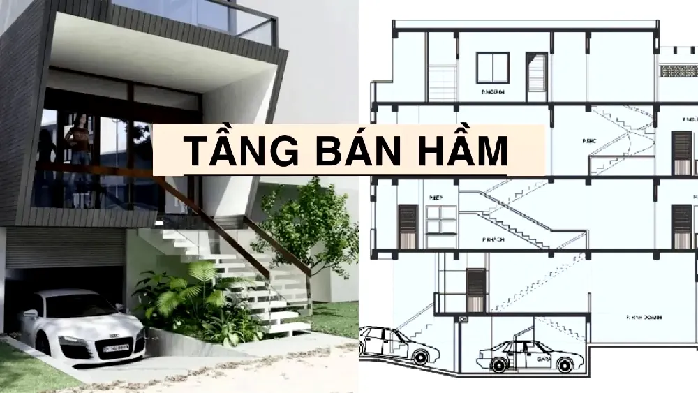 Xây nhà có tầng bán hầm có tính là 1 tầng hay không?